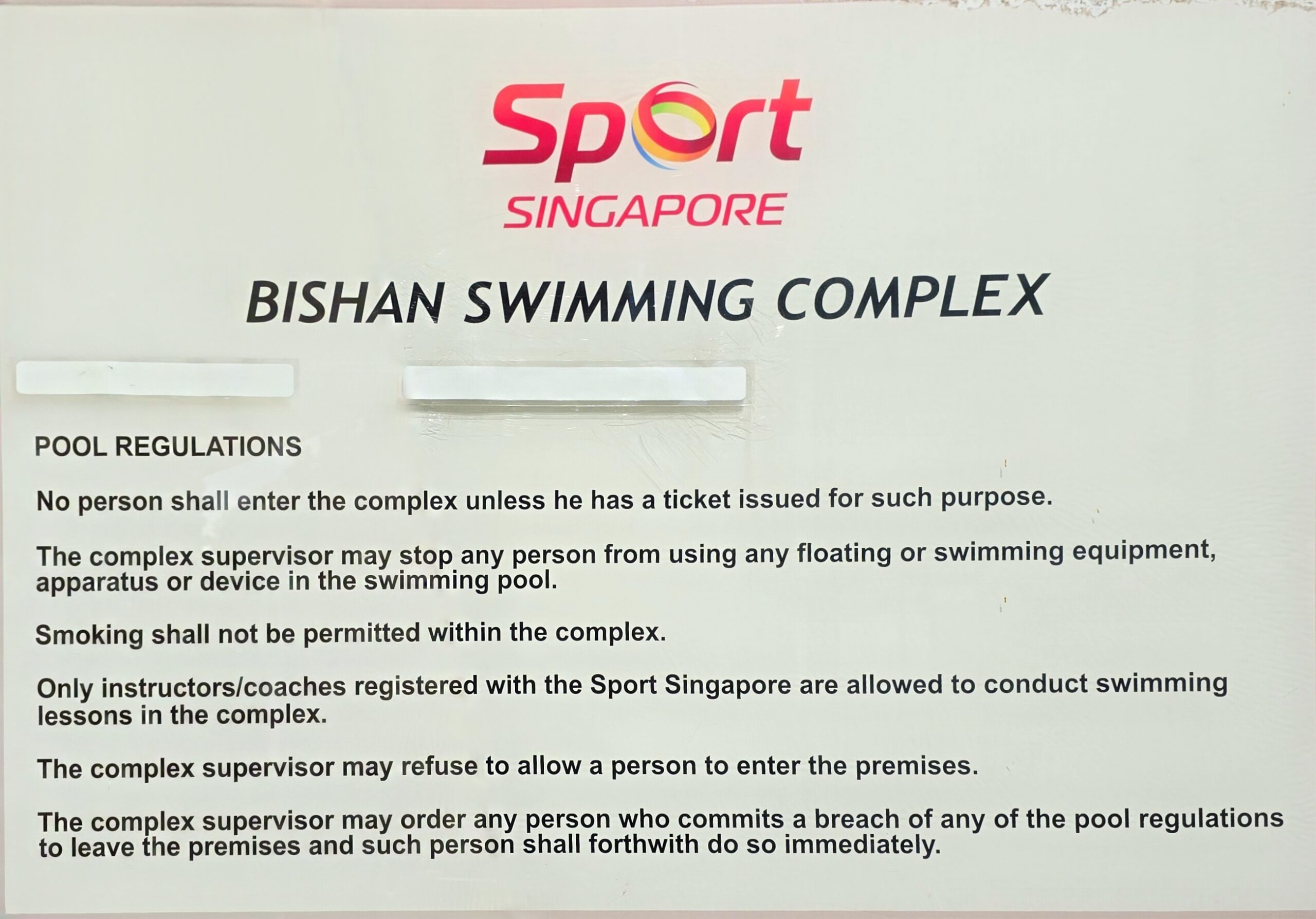 Bishan Swim Rules And Regulations Rules And Regulations - Bishan Swimming Complex Powered By Sport Singapore